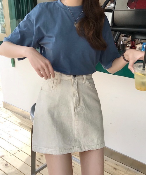 KOR（ケーオーアール）の「カラーデニムスカート（スカート・レディース・ホワイト/ブラック・S/M/L）」の7枚目の写真