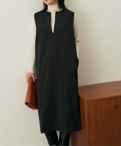 Aunt Marie's(アントマリーズ)の「深スリットジャンスカ(ワンピース・レディース・ブラウン/ネイビー/ブラック・FREE)」の4枚目の写真