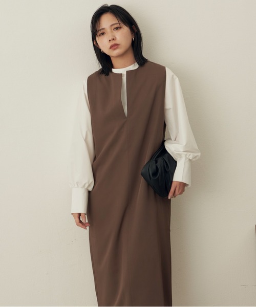 Aunt Marie's(アントマリーズ)の「深スリットジャンスカ(ワンピース・レディース・ブラウン/ネイビー/ブラック・FREE)」の13枚目の写真