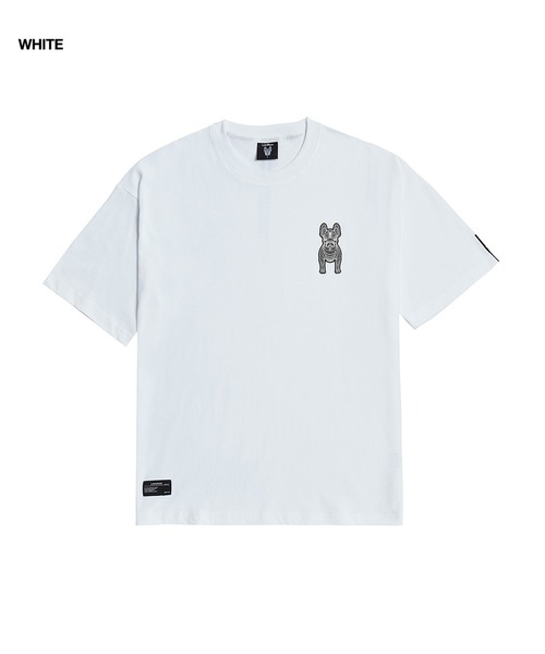 LIFE WORK（ライフワーク）の「『LIFE WORK/ライフワーク』Silicone Radog Short Sleeve T-shirt/フレンチブルドッグワンポイント 半袖Ｔシャツ（Tシャツ/カットソー・メンズ・ホワイト/ブラック・M/L）」の19枚目の写真