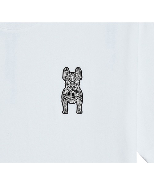 LIFE WORK（ライフワーク）の「『LIFE WORK/ライフワーク』Silicone Radog Short Sleeve T-shirt/フレンチブルドッグワンポイント 半袖Ｔシャツ（Tシャツ/カットソー・メンズ・ホワイト/ブラック・M/L）」の16枚目の写真