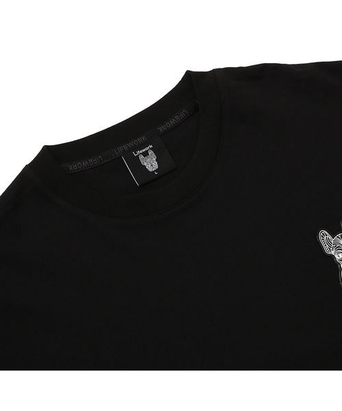 LIFE WORK（ライフワーク）の「『LIFE WORK/ライフワーク』Silicone Radog Short Sleeve T-shirt/フレンチブルドッグワンポイント 半袖Ｔシャツ（Tシャツ/カットソー・メンズ・ホワイト/ブラック・M/L）」の20枚目の写真