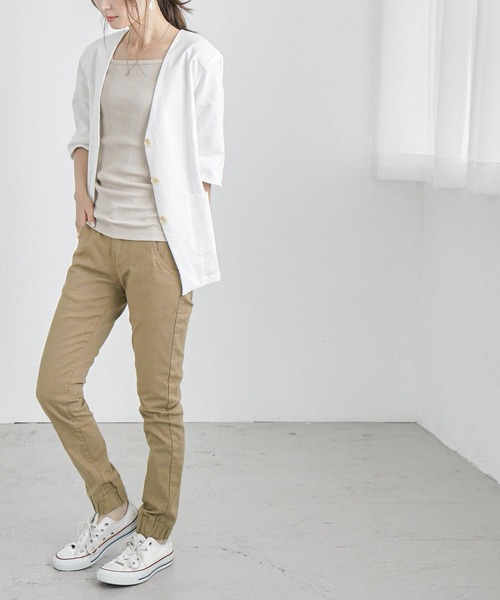 Fashion Letter（ファッションレター）の「コットンツイルスキニーパンツ（チノパンツ・レディース・ベージュ/カーキ/ブラック・M/L/LL/3L/4L）」の20枚目の写真