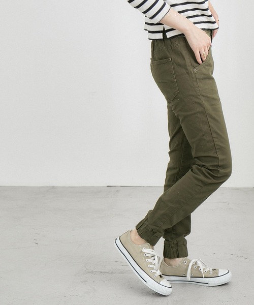 Fashion Letter（ファッションレター）の「コットンツイルスキニーパンツ（チノパンツ・レディース・ベージュ/カーキ/ブラック・M/L/LL/3L/4L）」の5枚目の写真