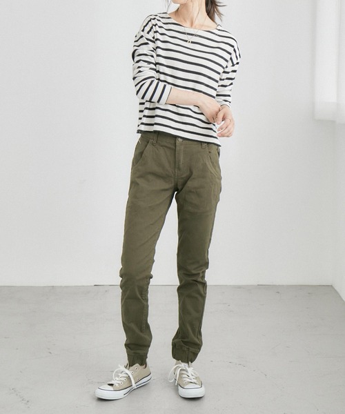 Fashion Letter（ファッションレター）の「コットンツイルスキニーパンツ（チノパンツ・レディース・ベージュ/カーキ/ブラック・M/L/LL/3L/4L）」の7枚目の写真