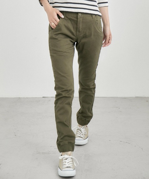 Fashion Letter（ファッションレター）の「コットンツイルスキニーパンツ（チノパンツ・レディース・ベージュ/カーキ/ブラック・M/L/LL/3L/4L）」の8枚目の写真