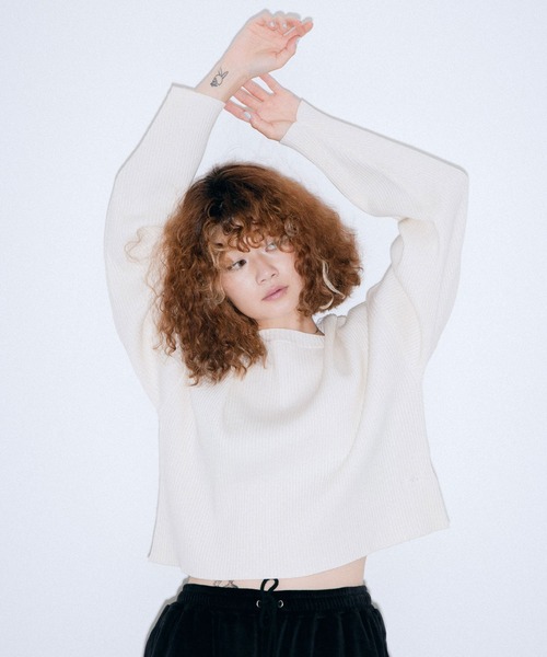 セール】CROPPED KNIT TOP（ニット/セーター）｜X-girl