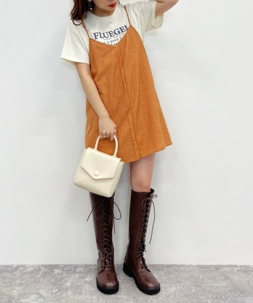 Heather（ヘザー）の「ロゴシシュウTEE　216693（Tシャツ/カットソー・レディース・ホワイト×ブルー/ホワイト×ブラック/ホワイト×ピンク・FREE）」の6枚目の写真