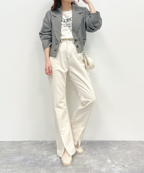 Heather（ヘザー）の「ロゴシシュウTEE　216693（Tシャツ/カットソー・レディース・ホワイト×ブルー/ホワイト×ブラック/ホワイト×ピンク・FREE）」の20枚目の写真