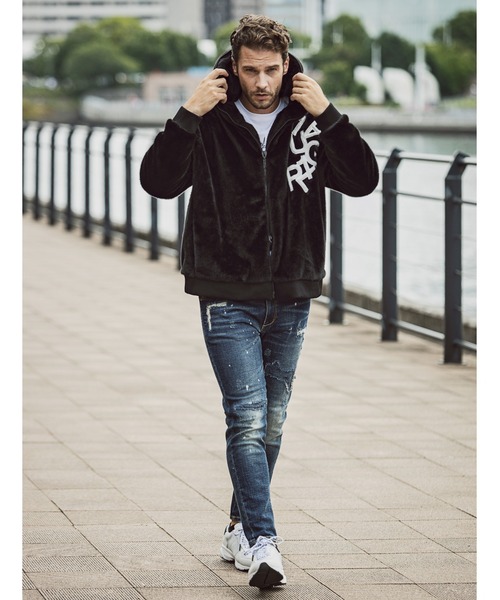 1piu1uguale3 RELAX（ウノピュウノウグァーレトレリラックス）の「【別注】1PIU1UGUALE3 RELAX/ウノピゥ ウノ ウグァーレ トレ リラックス/バックロゴファーブルゾン（ブルゾン・メンズ・ブラック・MEDIUM/LARGE/X-LARGE/XX-LARGE）」の8枚目の写真