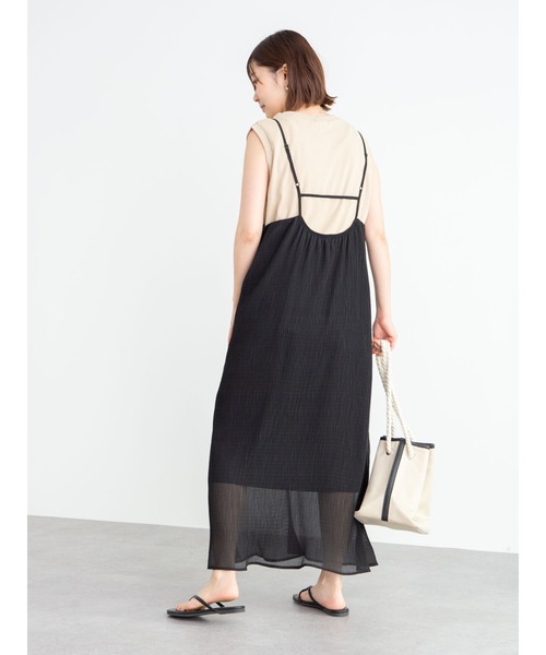 Green　Parks（グリーンパークス）の「プリーツキャミワンピース＊（ワンピース・レディース・ブラック/グリーン/キャメル/グレイッシュベージュ・FREE）」の16枚目の写真