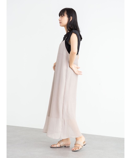 Green　Parks（グリーンパークス）の「プリーツキャミワンピース＊（ワンピース・レディース・ブラック/グリーン/キャメル/グレイッシュベージュ・FREE）」の18枚目の写真