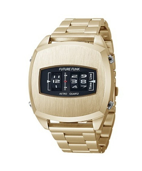 FUTURE FUNK ゴールド デジタル腕時計 Amazon.co.jp: FUTURE FUNK 腕時計【アナログデジタルウォッチ
