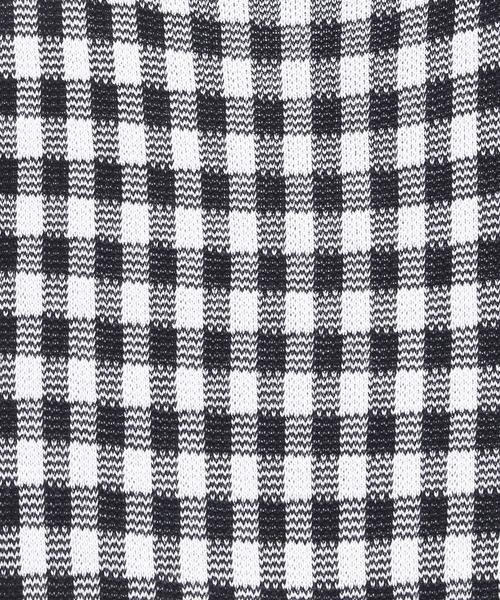 WC（ダブル シー）の「ギンガムニット半袖トップス（ニット/セーター・レディース・ホワイト/ブラック/サックスブルー・FREE）」の4枚目の写真