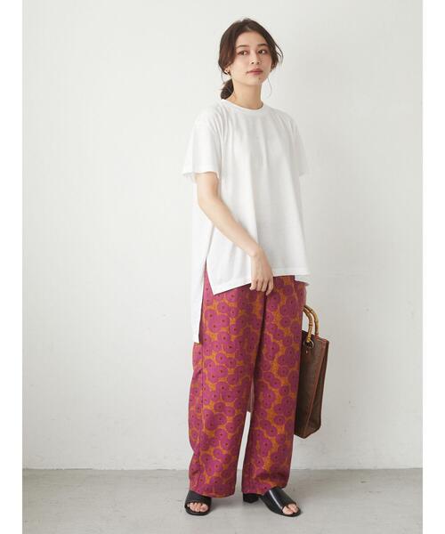 Green　Parks（グリーンパークス）の「さらりアシメチュニック＊（Tシャツ/カットソー・レディース・チャコールグレー/オフホワイト/カーキ/グリーン・FREE）」の5枚目の写真