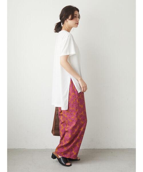 Green　Parks（グリーンパークス）の「さらりアシメチュニック＊（Tシャツ/カットソー・レディース・チャコールグレー/オフホワイト/カーキ/グリーン・FREE）」の9枚目の写真