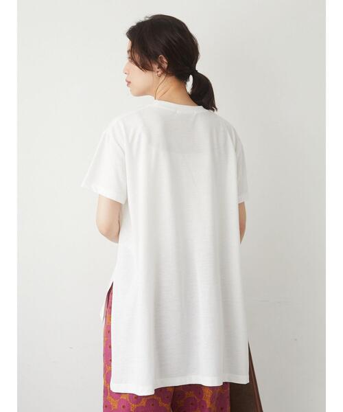 Green　Parks（グリーンパークス）の「さらりアシメチュニック＊（Tシャツ/カットソー・レディース・チャコールグレー/オフホワイト/カーキ/グリーン・FREE）」の14枚目の写真