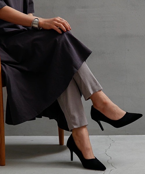 and it_(アンドイット)の「リブレギンス(レギンス/スパッツ・レディース・グレイッシュベージュ/スミクロ/杢グレー・M-L)」の8枚目の写真