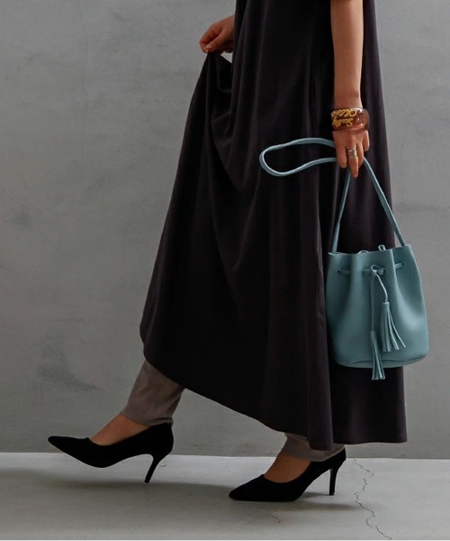 and it_(アンドイット)の「リブレギンス(レギンス/スパッツ・レディース・グレイッシュベージュ/スミクロ/杢グレー・M-L)」の16枚目の写真