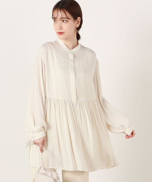 NOLLEY’S(ノーリーズ)の「◇【WEB限定】アンティークサテンブラウス(シャツ/ブラウス・レディース・オフホワイト/チャコールグレー/ラベンダー・FREE)」の16枚目の写真