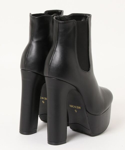 Mafmof（マフモフ）の「Mafmof(マフモフ) ボリューム厚底ストーム太ヒールサイドゴアヒール ブーツ（ブーツ・レディース・ブラック/ブラック系その他・S/M/LL/L）」の3枚目の写真