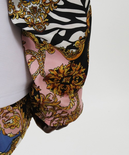 Jih Nunc(ジーヌンク)の「mlt3537-カットソー×総柄コンビフェイクレイヤードカットソー(Tシャツ/カットソー・メンズ・ホワイト/ブラック/パープル・S/M/L)」の21枚目の写真