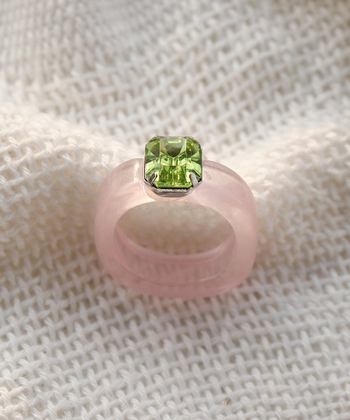 LAC-VERT（ラック・ヴェール）の「アクリルストーンクリアリング（リング・レディース・ピンク/グリーン/イエロー/ブラウン/クリア/ダークブラウン・FREE）」の17枚目の写真