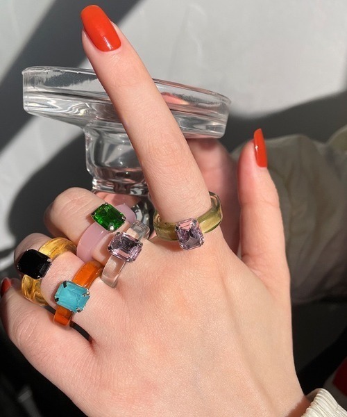LAC-VERT（ラック・ヴェール）の「アクリルストーンクリアリング（リング・レディース・ピンク/グリーン/イエロー/ブラウン/クリア/ダークブラウン・FREE）」の20枚目の写真