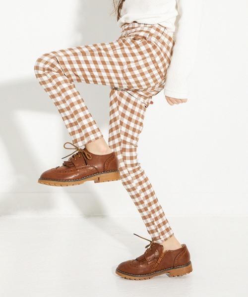 BRANSHES(ブランシェス)の「ギンガムチェック柄/ドット柄プレミアムストレッチパンツ(チノパンツ・キッズ・ブラック/ブラウン/オフホワイト/ベージュ・110cm/120cm/130cm/150cm/100cm/140cm/90cm)」の4枚目の写真