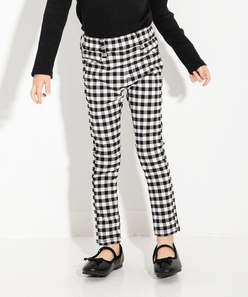 BRANSHES(ブランシェス)の「ギンガムチェック柄/ドット柄プレミアムストレッチパンツ(チノパンツ・キッズ・ブラック/ブラウン/オフホワイト/ベージュ・110cm/120cm/130cm/150cm/100cm/140cm/90cm)」の2枚目の写真