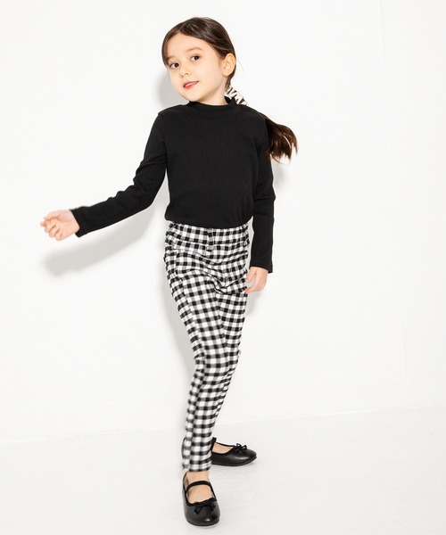 BRANSHES(ブランシェス)の「ギンガムチェック柄/ドット柄プレミアムストレッチパンツ(チノパンツ・キッズ・ブラック/ブラウン/オフホワイト/ベージュ・110cm/120cm/130cm/150cm/100cm/140cm/90cm)」の9枚目の写真