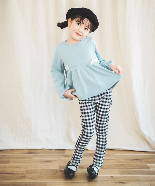 BRANSHES(ブランシェス)の「ギンガムチェック柄/ドット柄プレミアムストレッチパンツ(チノパンツ・キッズ・ブラック/ブラウン/オフホワイト/ベージュ・110cm/120cm/130cm/150cm/100cm/140cm/90cm)」の20枚目の写真