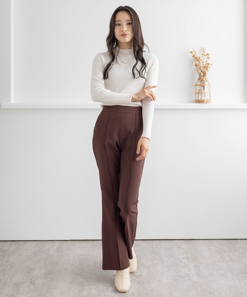 clear(クリア)の「【WEB限定】ストレッチピンタックフレアパンツ(スラックス・レディース・ブラック/ブラウン/グリーン/アイボリー/ブルー/マスタード/グリーン系その他・S/M/L)」の18枚目の写真