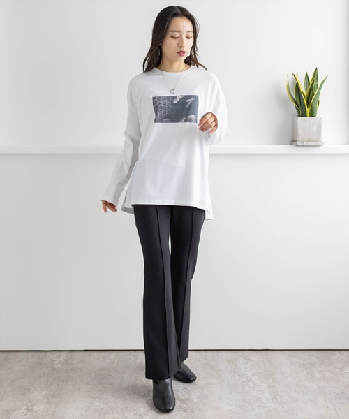 clear(クリア)の「【WEB限定】ストレッチピンタックフレアパンツ(スラックス・レディース・ブラック/ブラウン/グリーン/アイボリー/ブルー/マスタード/グリーン系その他・S/M/L)」の11枚目の写真