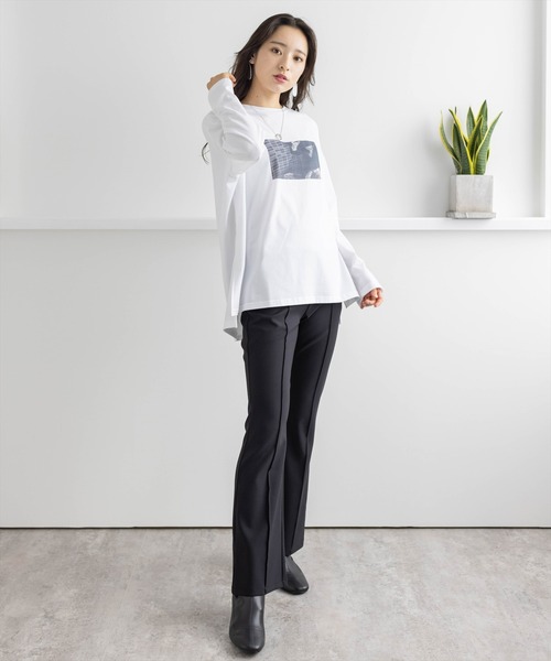 clear(クリア)の「【WEB限定】ストレッチピンタックフレアパンツ(スラックス・レディース・ブラック/ブラウン/グリーン/アイボリー/ブルー/マスタード/グリーン系その他・S/M/L)」の19枚目の写真