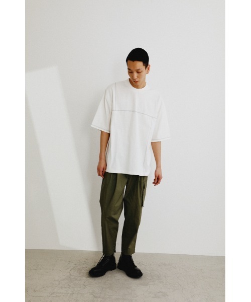 STYLEMIXER(スタイルミキサー)の「ベーシックステッチT(Tシャツ/カットソー・メンズ・ホワイト/ブラック/ベージュ・X-LARGE/MEDIUM/LARGE)」の5枚目の写真