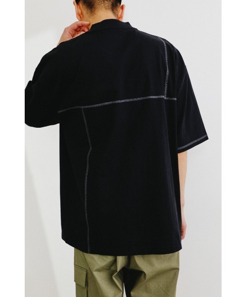 STYLEMIXER(スタイルミキサー)の「ベーシックステッチT(Tシャツ/カットソー・メンズ・ホワイト/ブラック/ベージュ・X-LARGE/MEDIUM/LARGE)」の12枚目の写真