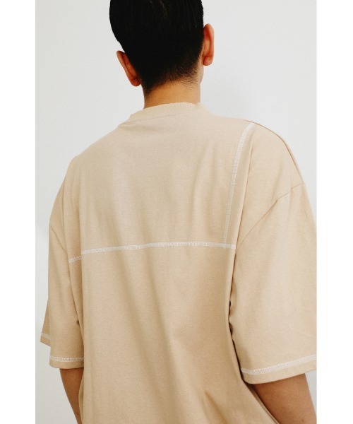 STYLEMIXER(スタイルミキサー)の「ベーシックステッチT(Tシャツ/カットソー・メンズ・ホワイト/ブラック/ベージュ・X-LARGE/MEDIUM/LARGE)」の13枚目の写真