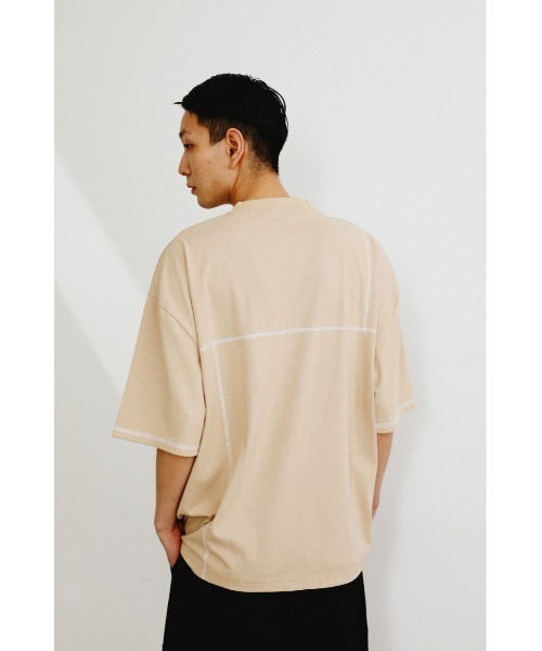 STYLEMIXER(スタイルミキサー)の「ベーシックステッチT(Tシャツ/カットソー・メンズ・ホワイト/ブラック/ベージュ・X-LARGE/MEDIUM/LARGE)」の14枚目の写真