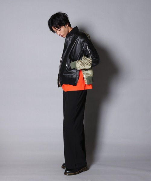 JACKROSE（ジャックローズ）の「JE ラムレザー切替中綿MA-1（MA-1