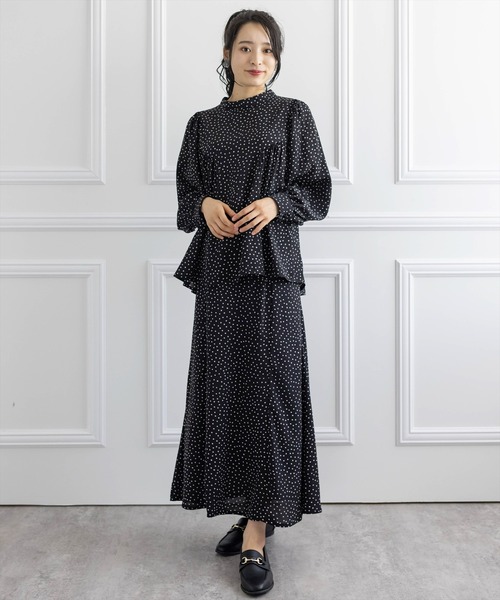 clear（クリア）の「ドット柄ボリュームスリーブブラウス（シャツ