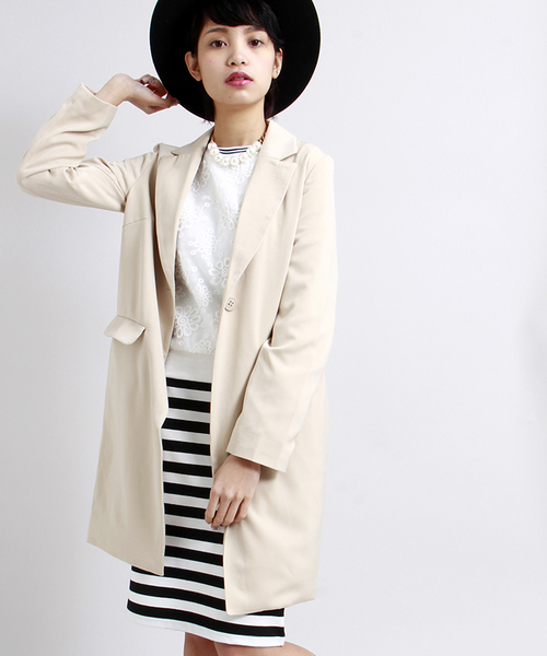 WEGO（ウィゴー）の「WEGO/チェスターコート（チェスターコート・レディース・ブラック/ベージュ/サックスブルー・FREE）」の3枚目の写真