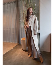 TRUNC | Double gauze Safari coat(ノーカラーコート)