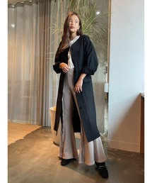 TRUNC | Double gauze Safari coat(ノーカラーコート)