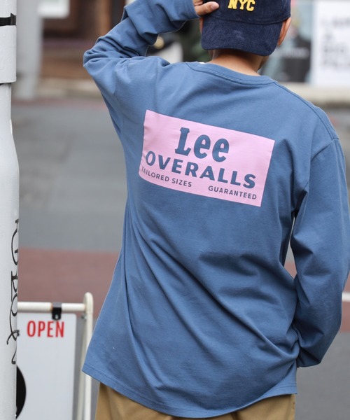 Lee（リー）の「【Lee】バックプリントロンＴ（Tシャツ/カットソー・メンズ・ブラック/ケリー/ブルー/ホワイト/パープル/キナリ・XL/L/M）」の6枚目の写真