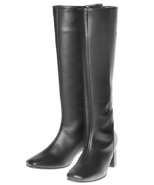 INGNI（イング）の「スクエアトゥロングブーツ（ブーツ・レディース・ブラック・M/L）」の2枚目の写真