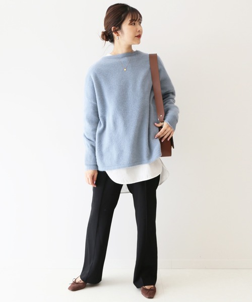 SLOBE IENA（スローブイエナ）の「ピンタックセミフレアパンツ【ウエストゴム/手洗い可能】◆（その他パンツ・レディース・ブラック/ブラック系その他・36/38）」の11枚目の写真