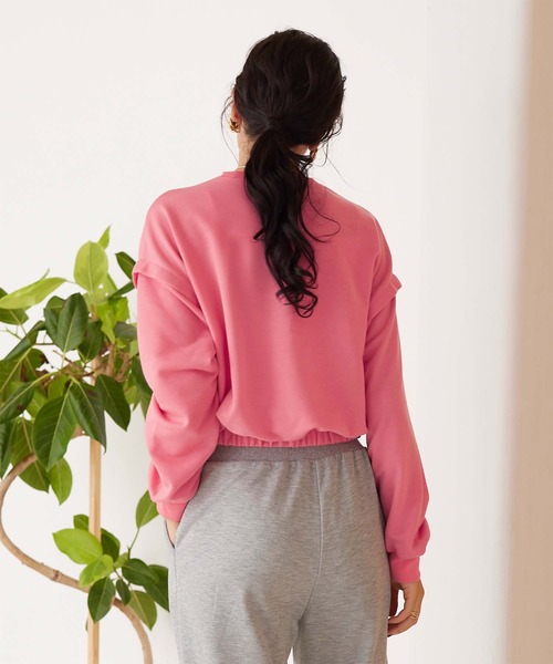 SEA DRESS(シードレス)の「裏毛ショートデザインヨガトップス(Tシャツ/カットソー・レディース・杢グレー/ピンク/オフホワイト・M/L)」の18枚目の写真