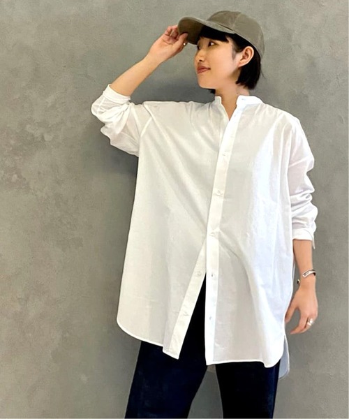 JOURNAL STANDARD LUXE（ジャーナルスタンダード　ラックス）の「アソート スタンドシャツ（シャツ/ブラウス・レディース・ホワイト/ネイビー/コバルトブルー・FREE）」の2枚目の写真