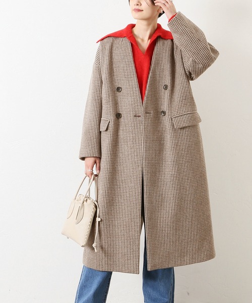 JOURNAL STANDARD(ジャーナルスタンダード)の「スーパーエクストラファインウールVネックコート◆(ノーカラーコート・レディース・ブラック/ベージュ/グレー・S/M)」の3枚目の写真